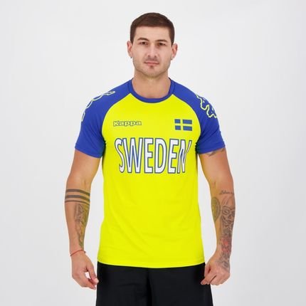 Camisa Kappa Suécia Sport Amarela e Azul - Marca Kappa