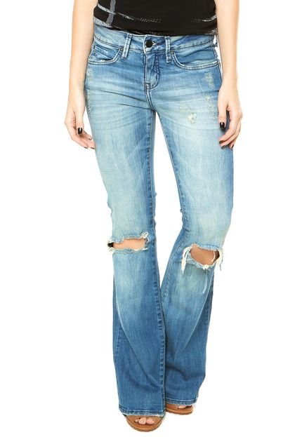 Calça Jeans Calvin Klein Jeans Flare Puído Azul - Marca Calvin Klein Jeans