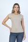 Blusa Canelada Areia P Gazzy - Marca Gazzy