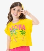 Conjunto Infantil Feminino Aloha Rovi Kids Amarelo - Marca Rovitex Kids