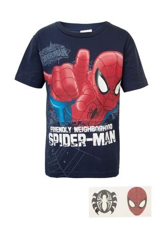 Camiseta Brandili Friendly Spider-Man Azul