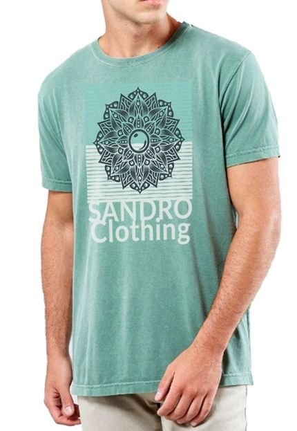 Camiseta Sandro Clothing Mandala Verde Água Estonada - Marca Sandro Clothing