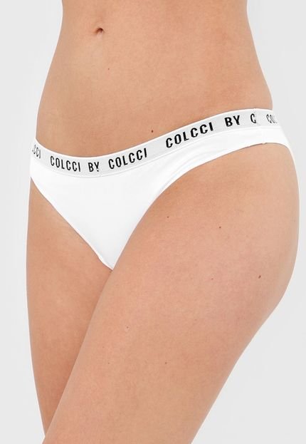 Calcinha Colcci Underwear Biquíni Lettering Branca - Marca Colcci Underwear