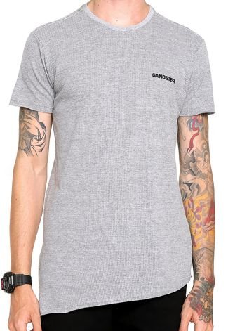 Camiseta Gangster Texturizada Cinza