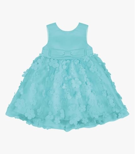 Vestido Infantil Com Tule Bordado Trick Nick Azul - Marca Trick Nick