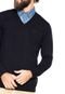 Suéter Lã Lacoste Regular Fit Gola V Azul-Marinho - Marca Lacoste
