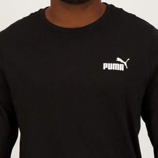 Camiseta Puma ESS Small Logo Feminina Preta e Branca - FutFanatics