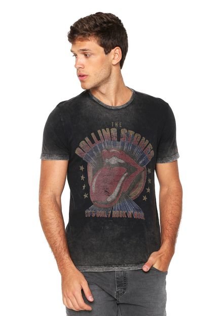Camiseta Ellus Rolling Stones Reversed Rock N' Roll Cinza - Marca Ellus