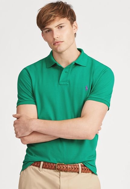 Camisa Polo Polo Ralph Lauren Reta Logo Bordado Verde - Marca Polo Ralph Lauren