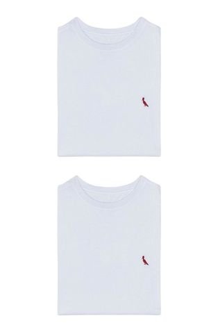 Kit 2 Camisetas Brasa Branca Pica Pau Bordado Reserva Branco