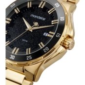 Relógio Masculino Efeito Movimento Translação Saturno Dourado Mondaine - Marca Mondaine