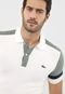 Camisa Polo Lacoste Slim Color Block Off-White/Verde - Marca Lacoste