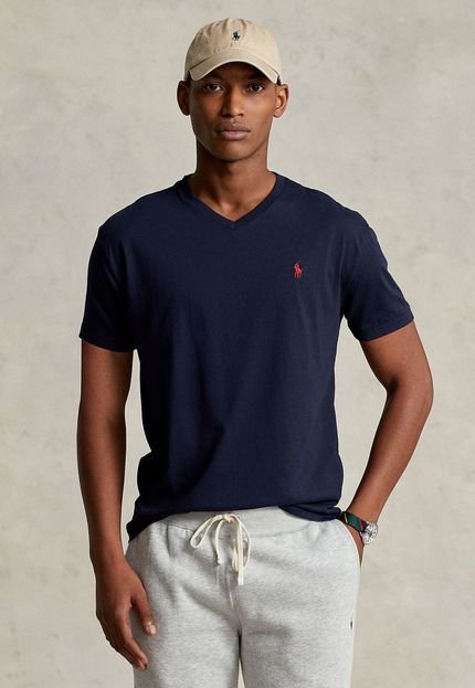 Camiseta Polo Ralph Lauren Logo Bordado Azul-Marinho - Marca Polo Ralph Lauren