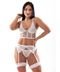 Conjunto IMI Lingerie Noite Lua de Mel Noiva Cinta Liga Perneira Biju Perla Branco - Marca IMI LINGERIE