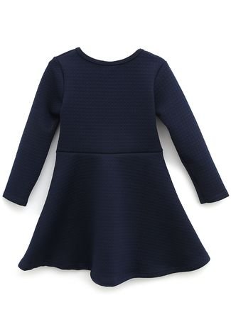 Vestido Milon Infantil Textura Azul-Marinho