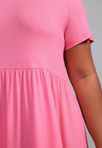 Vestido AMBER Curves Plus Size Curto Rosa - Compre Agora