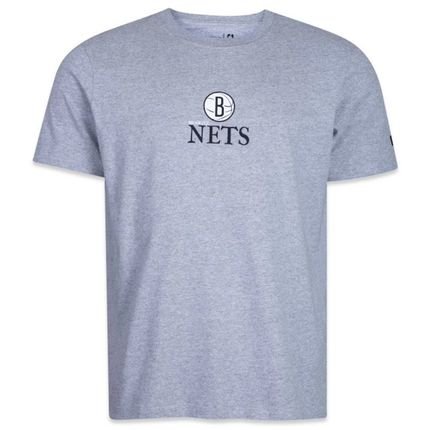 Camiseta New Era Regular Brooklyn Nets Mescla Cinza - Marca New Era