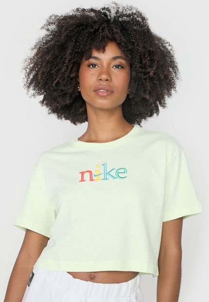 Camiseta Cropped Nike Sportswear Nsw Ss Crop Craft Verde - Marca Nike Sportswear