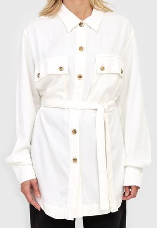 Camisa Dress to Alongada Bolsos Off-White