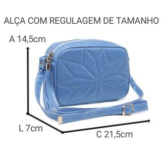 Bolsa Transversal Feminina Azul De Ombro Alça Regulagem Carmelo Shoes