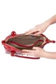 Bolsa de couro croco Luana Vermelho - Marca Andrea Vinci