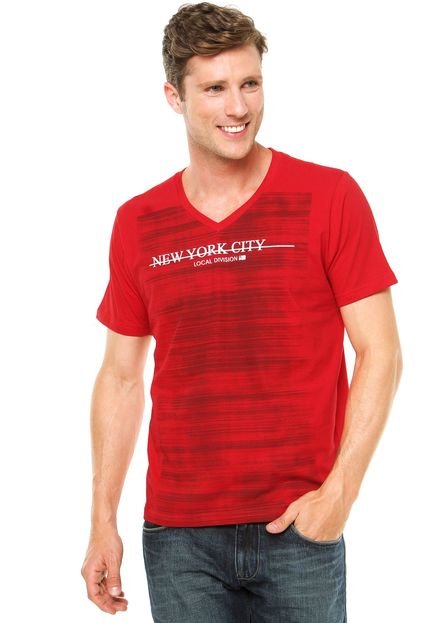 Camiseta Local New York City Vermelha/Branca - Marca Local