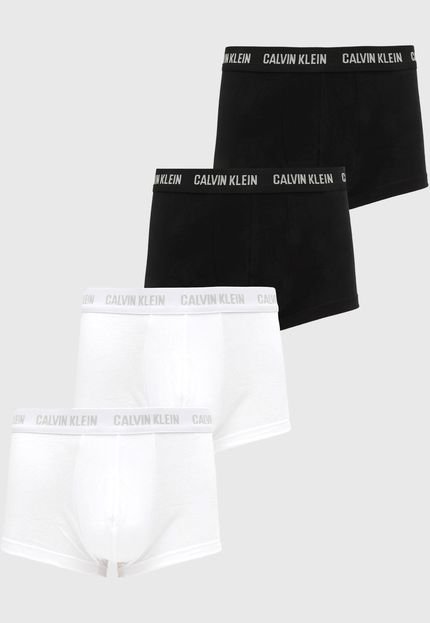 Kit 4pçs Cueca Calvin Klein Underwear Boxer Logo Preta/Branca - Marca Calvin Klein Underwear