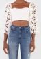 Blusa Cropped Open Style Laise Branco - Marca Open Style