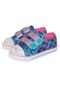 Tênis Skechers Infantil Twinkle Toes Lacinho Rosa/Azul-Marinho/Roxo - Marca Skechers