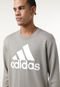 Blusa de Moletom Fechada adidas Sportswear Essentials Big Logo Cinza - Marca adidas Sportswear