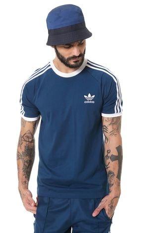 Camiseta adidas Originals ADICOLOR 3 Stripes Azul - Compre Agora | Brasil
