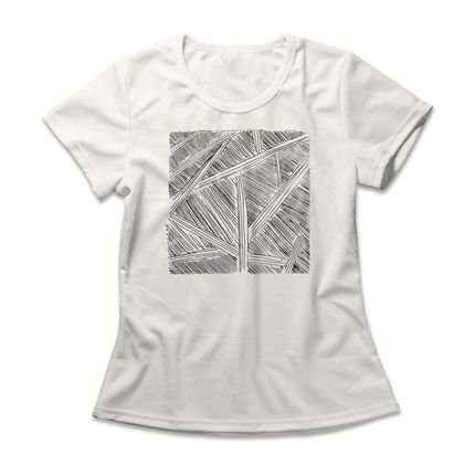 Camiseta Feminina Sketch Lines - Off White - Marca Studio Geek 