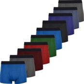 Kit com 10 Cuecas Boxer Masculina Tecido Microfibra em Cores Sortidas - Marca Slim Fitness