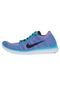 Tênis Nike Wmns Free Rn Flyknit Azul/Rosa - Marca Nike