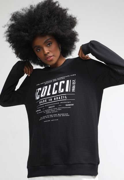 Blusa de Moletom Fechada Colcci Logo Preta - Marca Colcci