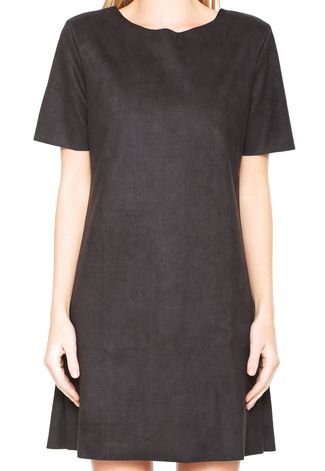 Vestido Ellus Curto Suede Preto - Compre Agora