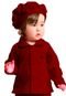 Casaco Bebê Menina em Soft   Boina touca Roupinha de Frio  Vermelho - Marca PIFTPAFT