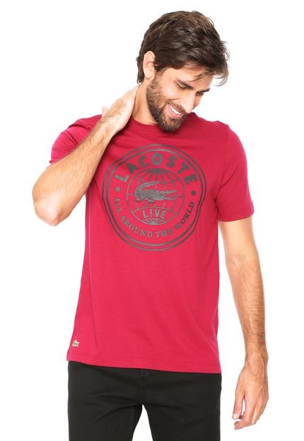 Camiseta Lacoste All Around The World Rosa - Marca Lacoste