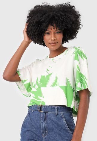 Camiseta Forum Folhagem Off-White/Verde