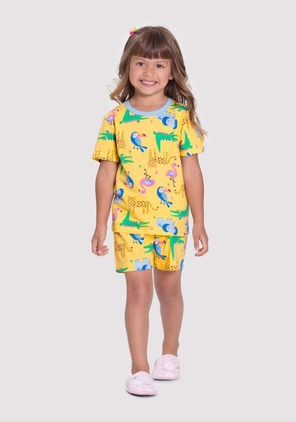 Pijama Infantil Unissex Curto em Malha Estampado - Marca Alakazoo