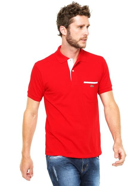 Camisa Polo Lacoste Regular Fit Lisa Vermelha - Marca Lacoste
