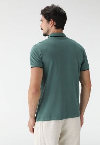 Camisa Polo Colcci Reta Logo Verde