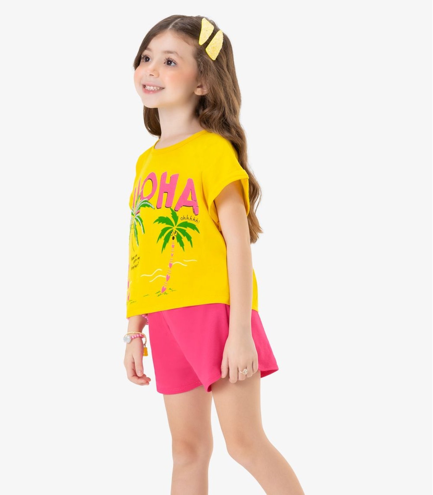 Conjunto Infantil Feminino Aloha Rovi Kids Amarelo - Marca Rovitex Kids