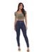 Calça Jeans Skinny Hot Feminina Cintura Alta Cós Largo com Elastico 22712 Escura Consciência - Marca Consciência