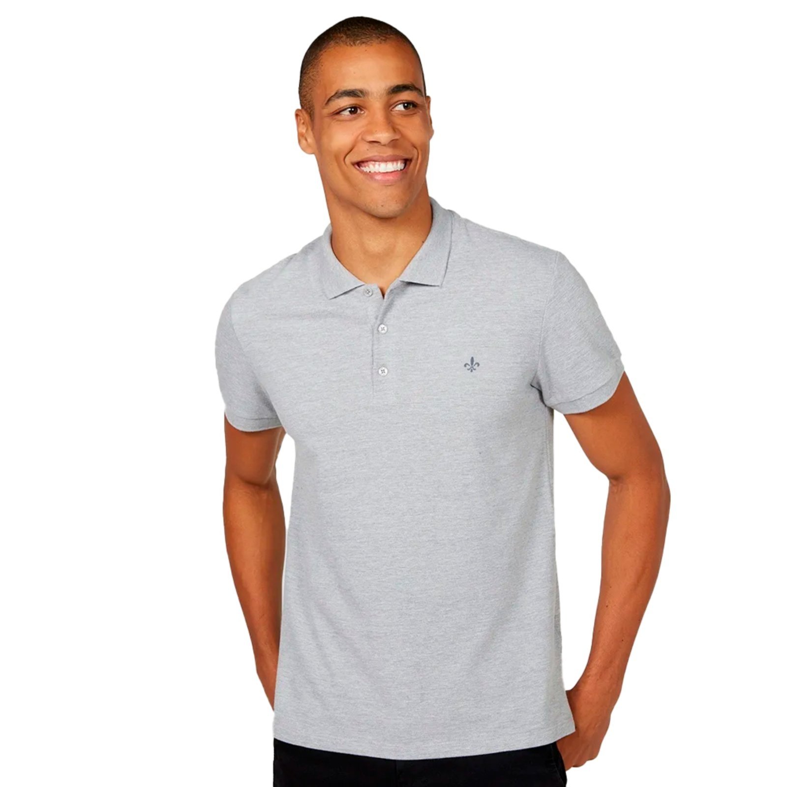 Camisa Polo Dudalina Essentials In24 Cinza Mescla Masculino - Marca Dudalina