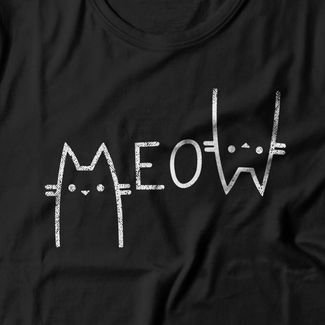 Camiseta Feminina Meow - Preto