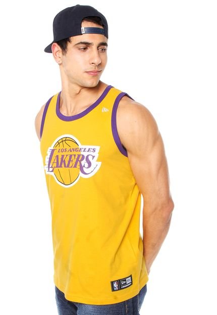 Regata New Era Logo Los Angeles Lakers Amarela - Marca New Era