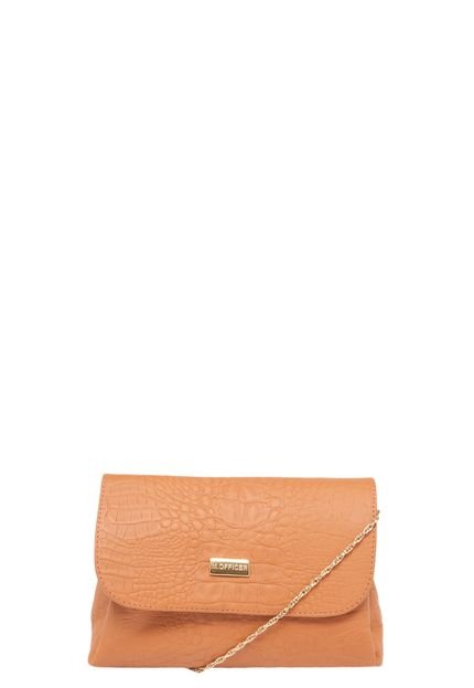 Clutch Couro M. Officer Carla Caramelo - Marca M. Officer