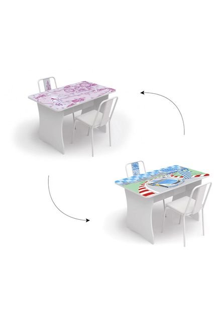Mesa Infantil com 2 Cadeiras Branca Kappesberg - Marca Kappesberg