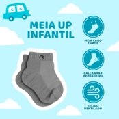 Kit 6 Pares Meia Infantil Baby Up 02025 Algodão Cano Médio  Sortido - Marca QLC SPORT